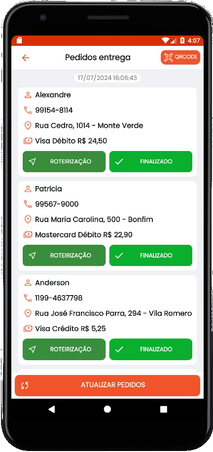 Aplicativo de gestão de entregadores para restaurantes